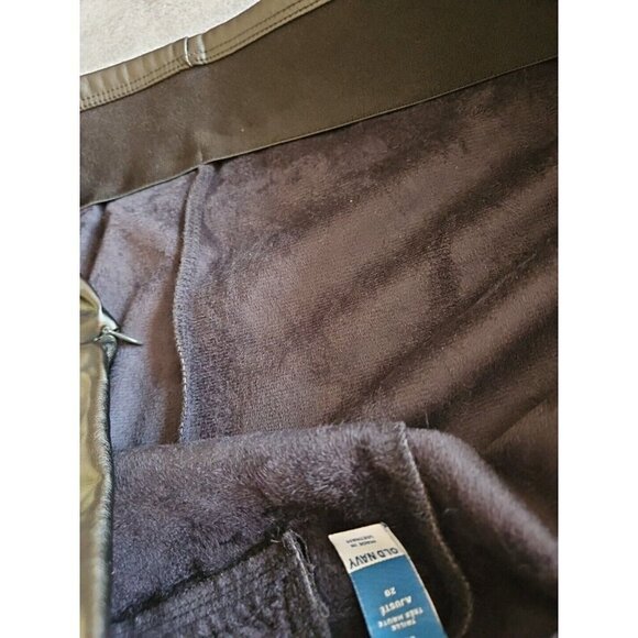 Old Navy Pants Womens US20 Black High Rise Faux Leather Zip Goth Office - Picture 14 of 16